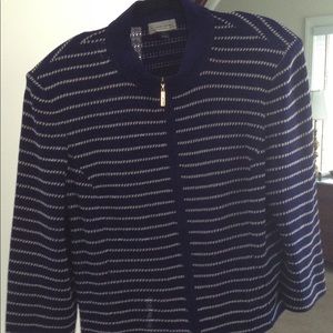 St. John Knit Plus Size Blue Top and Pants